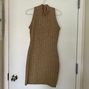 Gold Vintage Mini Party Dress
